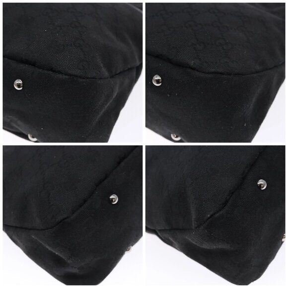 GUCCI GG Canvas Shoulder Bag Black Silver 132260 Auth 141652 - Picture 14 of 16